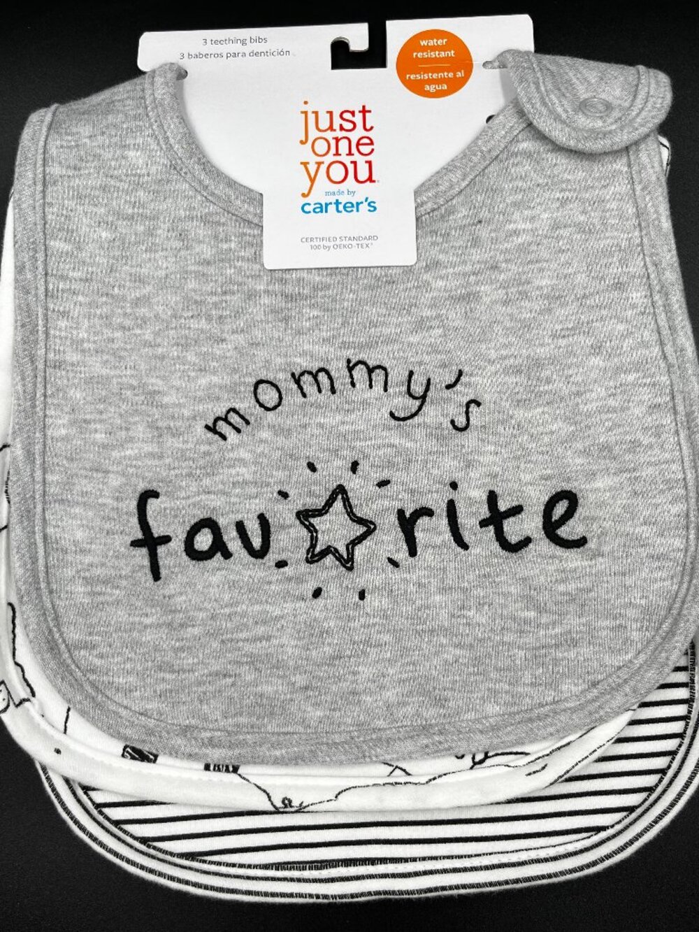 Carter's Just One You Teething Drool Bibs Snaps Mommy's Favorite Farm 3 Pack